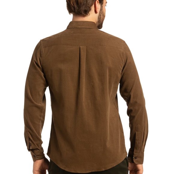 NWOT Rue Saint-Patrick brown (marron café) corduroy button down shirt large - Picture 2 of 2